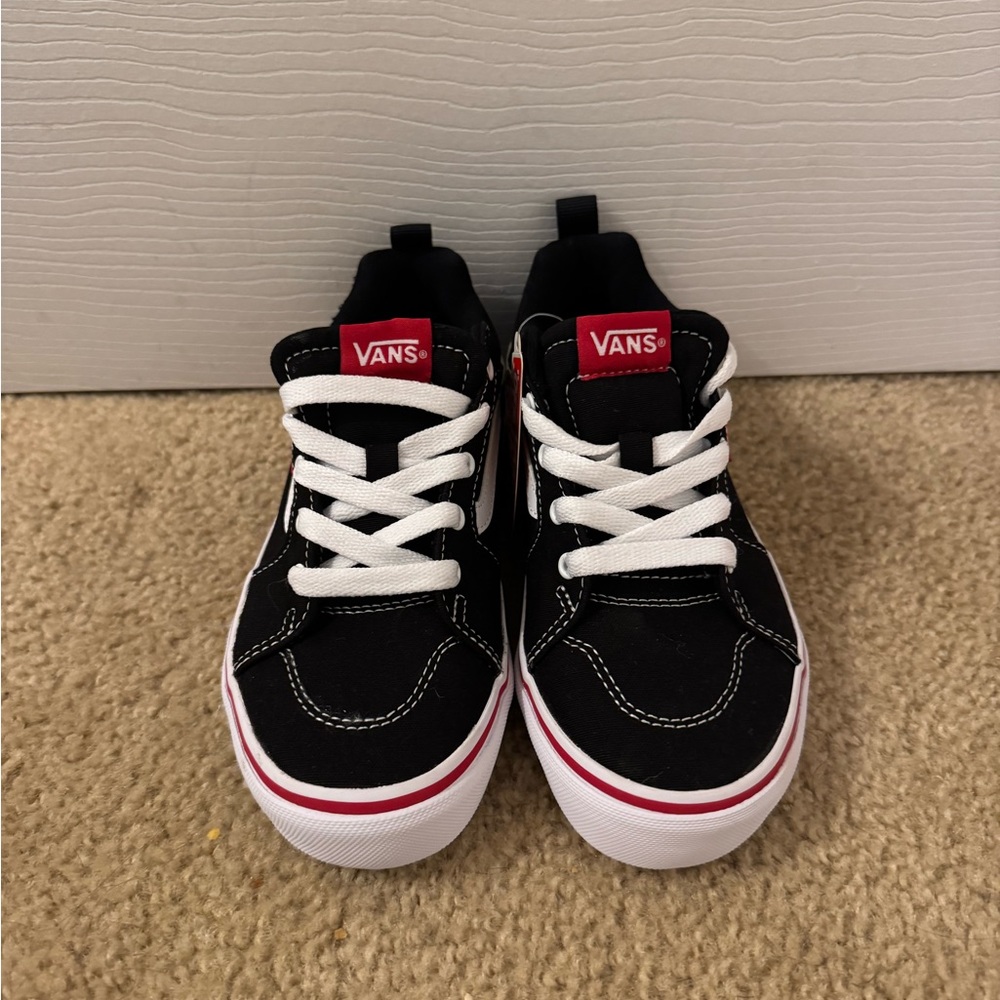 Vans Kids Black and Red Sneakers Flame Check